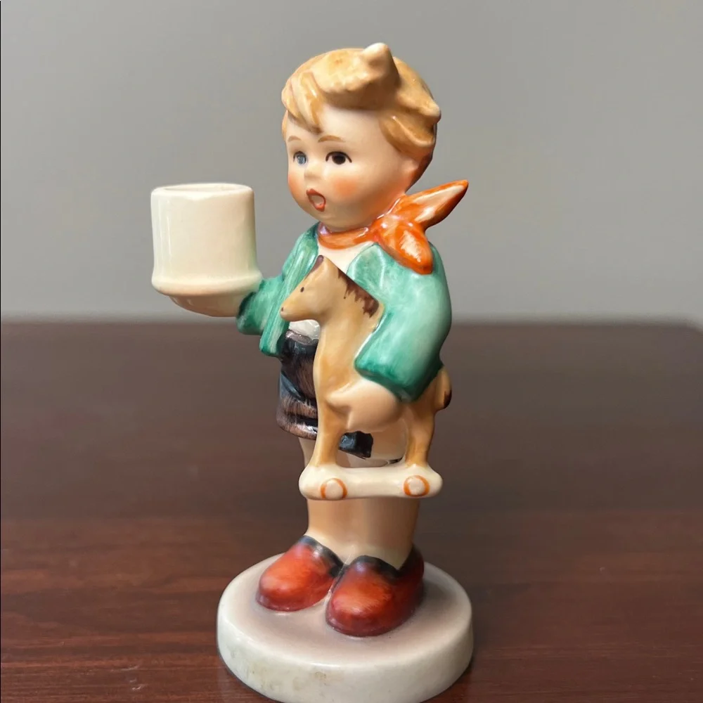 Vintage Goebel West Germany Hummel Boy With Horse Figurine Candleholder 117 3.5